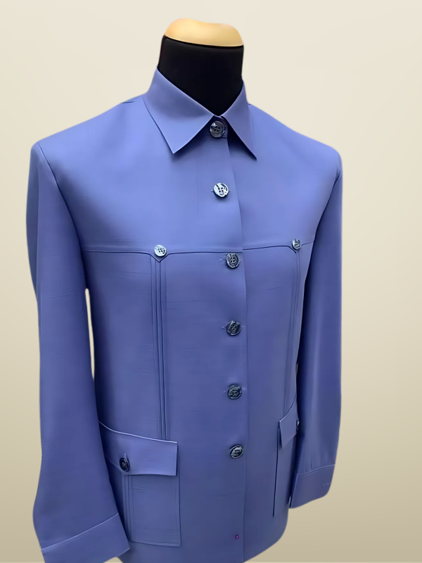 Lavender Elegance Contemporary Button-Down Tailored Jacket