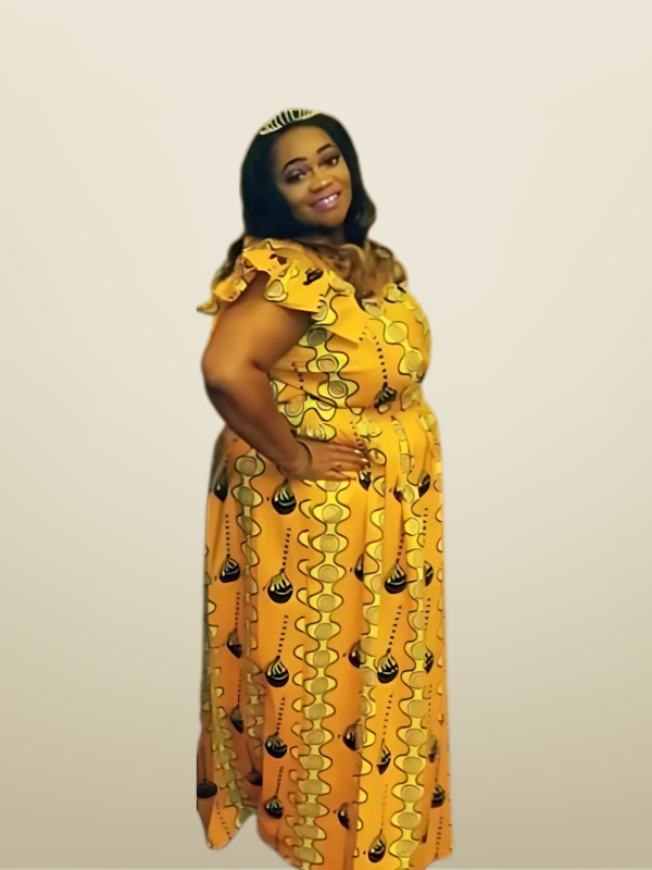 Regal Yellow Ankara Maxi Gown