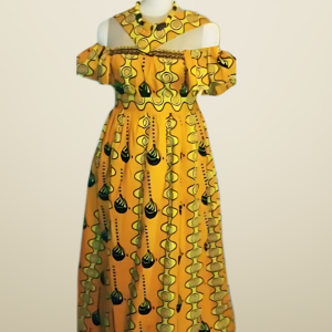 Regal Yellow Ankara Maxi Gown