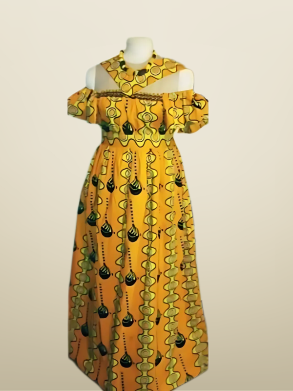 Regal Yellow Ankara Maxi Gown